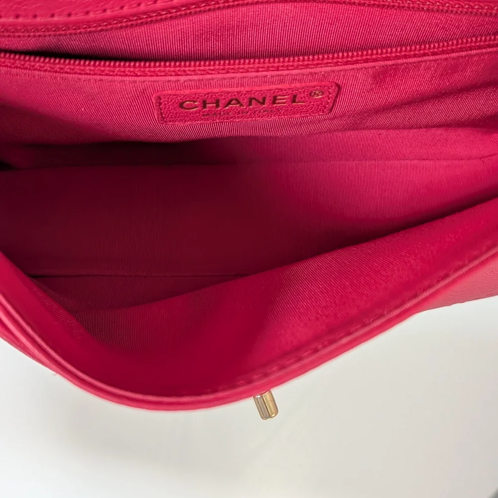 Chanel Coco Curve Flap Quilted Goatskin In Fucsia Pink